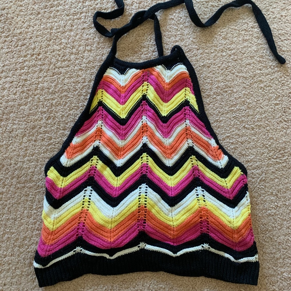 WEAVED HALTER TOP